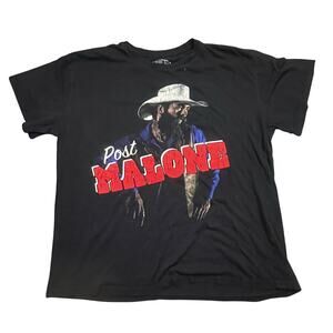 Post Malone T Shirt Mens Large Black Graphic Concert Country Rap Band Tee